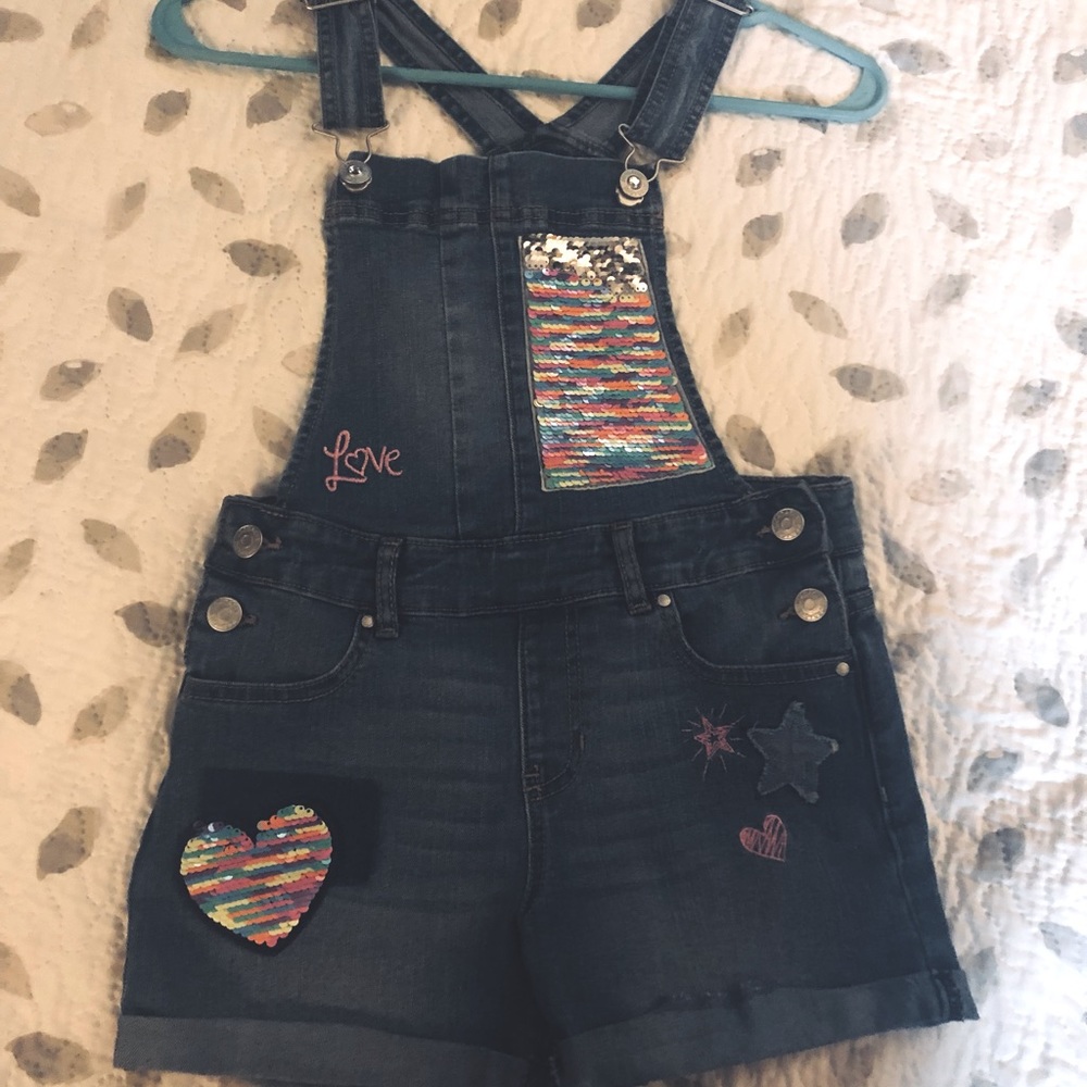 Sequined Overall shorts